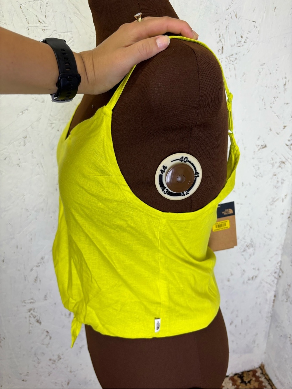 NWT The North Face Hillrose Neon Yellow Hemp Tie Front Tank Top Medium - Picture 3 of 7